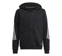 adidas Sportswear Childrens Unisex Future Icons 3-Stripes Full-Zip Hoodie - Black Cotton - Size 9-10Y