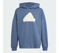 adidas Sportswear Childrens Unisex Future Icons Logo Hooded Sweatshirt - Blue Cotton - Size 7-8Y