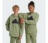 adidas Sportswear Childrens Unisex Future Icons Logo Hooded Sweatshirt - Green Cotton - Size 13-14Y