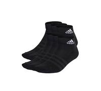 adidas Unisex Cushioned Sportswear Ankle Socks 6 Pairs, Black/White, 8.5-10