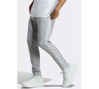adidas Men's Essentials Single Jersey Tapered Open Hem 3-Stripes Pants, Medium Grey Heather/White, XXL