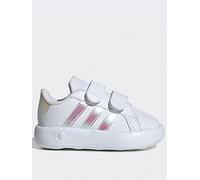 adidas Sportswear Infant Girls Grand Court 20 Trainers, Ftwr White/Iridescent/Grey Two, Size 5 Younger Ftwr White/Iridescent/Grey Two