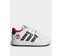 adidas Sportswear Infant Grandourt Spider-Man Velcro Trainers - Multi, White/Core Black, Size 6 Younger White/Core Black