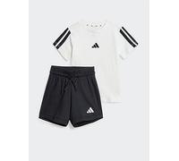 adidas Sportswear Infant Unisex Essentials T-Shirt & Short Set, White/Black, Size 6-9 Months White/Black