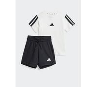 adidas Sportswear Infant Unisex Essentials T-Shirt & Short Set, White/Black, Size 9-12 Months White/Black