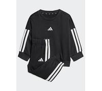 adidas Sportswear Infant Unisex Essentials Tracksuit, Black/White, Size 12-18 Months Black/White