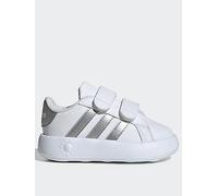 adidas Grand Court 2.0 Shoes Kids Tennis, Cloud White/Matte Silver/Cloud White, 6 UK