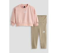 adidas Sportswear Infant Unisex Seasonals Sweatshirt and Joggers Set, Pink, Size 3-6 Months Pink