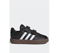 adidas Sportswear Infant Vlourt 30 Velcro Trainers, Core Black White/Core Black, Size 4 Younger Core Black White/Core Black