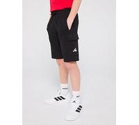 adidas Sportswear Junior Boys Essentials Cargo Shorts, Black/White, Size 11-12 Years Black/White