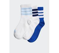 adidas Unisex Kids RIBBED 3PP SOCKS, white/white/team royal blue, 5-6 Years