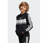adidas Sportswear Junior Boys Seasonal Essentials Tiberio 3-Stripes Fleece Hoodie - Black, Black, Size 7-8 Years Black