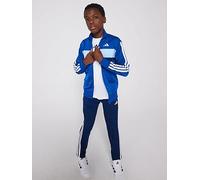 adidas Unisex Kids SEASONAL ESSENTIALS TIBERIO 3 STRIPES TRICOT TRACKSUIT, Royal Blue/White/Glow Blue, 7-8 Years