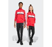 adidas Sportswear Junior Boys Seasonal Essentials Tiberio 3-Stripes Tricot Track Suit - Red, Red, Size 7-8 Years Red