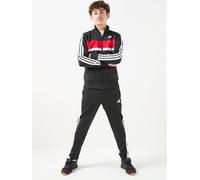 adidas Sportswear Junior Boys Seasonal Essentials Tiberio 3-stripes Tricot Tracksuit, Black/White/Pure Ruby, Size 11-12 Years Black/White/Pure Ruby