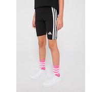 adidas Sportswear Junior Girls Essentials Biker Shorts, Black/White, Size 14-15 Years Black/White