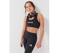 adidas Sportswear Junior Girls Essentials Bra Top, Black/White, Size 11-12 Years Black/White