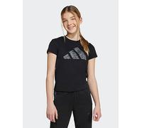 adidas Sportswear Junior Girls Graphic Big Logo T-shirt-black, Black, Size 7-8 Years Black