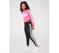 adidas Sportswear Junior Girls Seasonal Essentials Tiberio 3-Stripes Fleece Leggings Set - Pink, Pink, Size 7-8 Years Pink