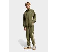 adidas Sportswear Junior Unisex Colour Block Woven Tracksuit, Olive Strata, Size 5-6 Years Olive Strata