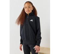 adidas Sportswear Junior Unisex Essentials Half-Zip, Black, Size 9-10 Years Black