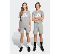 adidas Unisex Kids Essentials Shorts, Medium Grey Heather/White, 13-14 Years