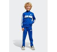 adidas Unisex Kids SEASONAL ESSENTIALS TIBERIO 3 STRIPES TRICOT TRACKSUIT, Royal Blue/White/Glow Blue, 7-8 Years