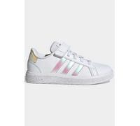 adidas Sportswear Kids 'Court Lifestyle Elastic' Velcro Strap Trainers White