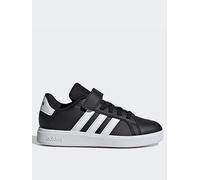 adidas Sportswear Kid's Grand Court 2.0 Elasticated Trainers - Black/white, Core Black/Ft White/Core Black, Size 10 Younger Core Black/Ft White/Core Black