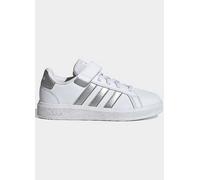 adidas Sportswear Kids Grand Court Elasticated Lace & Velcro Strap Trainers White/silver