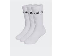 adidas Sportswear Kids Linear Crew Socks 3 Pack - White, White/White/White, Size M White/White/White