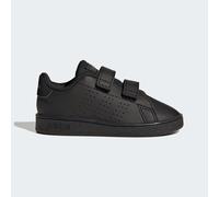 ADIDAS Sportswear Kids Unisex Advantage Lifestyle Court Two Hook-and-Loop Shoes - Black/Dark Grey - Size UK 8 Infant