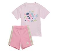 ADIDAS Sportswear Kids Unisex Essentials Allover Print Tee Set - Pink Cotton - Size 0-3M