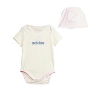 adidas Sportswear Kids Unisex Essentials Big Logo Bodysuit and Beanie Gift Set - Ivory - Size 18-24M