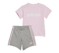 adidas Sportswear Kids Unisex Essentials Lineage Organic Cotton Tee and Shorts Set - Pink - Size 3-4Y