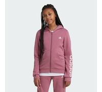 ADIDAS Sportswear Kids Unisex Essentials Linear Logo Full-Zip Hoodie - Red Cotton - Size 11-12Y