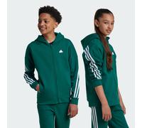 adidas Sportswear Kids Unisex Future Icons 3-Stripes Full-Zip Hooded Track Top - Green Cotton - Size 15-16Y