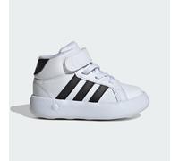 adidas Sportswear Kids Unisex Grand Court Mid Shoes - White & Black - Size UK 8.5 Infant