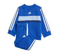 adidas Sportswear Kids Unisex Seasonal Essentials Tiberio 3-Stripes Fleece Crew Set - Medium Blue Cotton - Size 6-9M