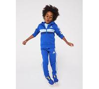 adidas Sportswear Kids Unisex Seasonal Essentials Tiberio 3-Stripes Fleece Track Suit - Blue, Team Royal Blue/White/Glo Blue, Size 7-8 Years Team Royal Blue/White/Glo Blue