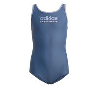 adidas Sportswear Kids Unisex U-Back Swimsuit - Blue Recycled Material - Size 5-6Y