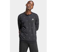 adidas Men's Seasonal Essentials Monogram Graphic Crew Sweatshirt, black, M