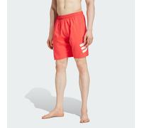 adidas Sportswear Mens 3-Stripes Swim Shorts 8-Inch - Red Recycled Material - Size Medium