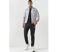 adidas Sportswear Men's 3 Stripes Tracksuits, Medium Grey Heather, Size S, Men Medium Grey Heather