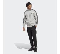 adidas Sportswear Mens Basic 3-Stripes French Terry Track Suit - Grey Cotton - Size Large