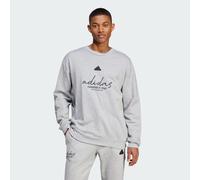 ADIDAS Sportswear Mens Brand Love French Terry Sweatshirt - Light Grey Cotton - Size X-Small
