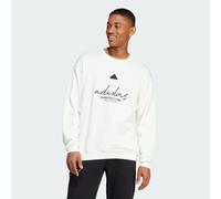 adidas Sportswear Mens Brand Love French Terry Sweatshirt - Off-White Cotton - Size X-Large