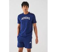 adidas Sportswear Men's Codes Collegiate Linear Graphic Tee - Dark Blue, Dark Blue, Size L, Men Dark Blue