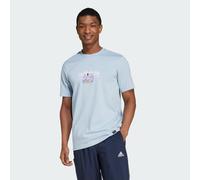 adidas Sportswear Mens Codes Linear Graphic Tee - Pale Blue Cotton - Size Medium