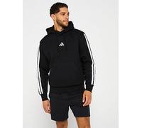 adidas Men's ESSENTIAL THREE STRIPES FLEECE HOODIE, black/white, S